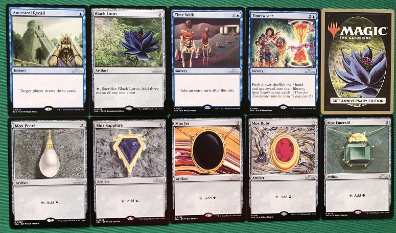 Power Nine 30A Modern Frame (Totali 9 carte) 30th Anniversary Edition - Modern Frame